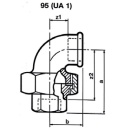 Hermann Schmidt malleable cast iron fitting galvanised no.95 Angle fitting flat sealing I/I d = 3/4 NEW