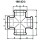 Hermann Schmidt Malleable iron fitting galvanised No.180 Cross piece internal thread d = 1/4 NEW