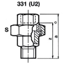 Malleable iron fitting galvanized No.331 Screw connection, flat sealing d = 1 1/2 NEW