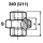 ATUSA malleable cast iron fitting galvanised no. 340 Screw connection conical sealing, Ø 1/4"" NEW