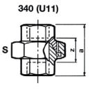 Knijpbare ijzeren fitting gegalvaniseerd Nr. 340...