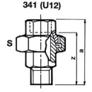 Hermann Schmidt malleable cast iron fitting galvanised no.341 screw connection conical sealing d = 1/2 NEW