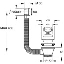 Raccord de vidange et de trop-plein Bonomini 11/2 x 70mm...