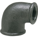 ATUSA Malleable iron fitting, black Angle 90°,...