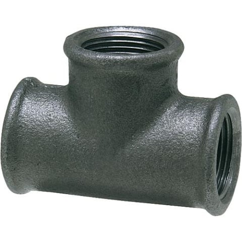 Hermann Schmidt malleable cast iron fitting, black T-piece 90°, 1/2 type 130 NEW