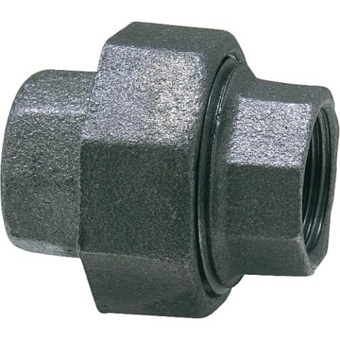 Hermann Schmidt malleable cast iron fitting, black Screw connection 11/2 (i/i) Type 330, flat sealing NEW