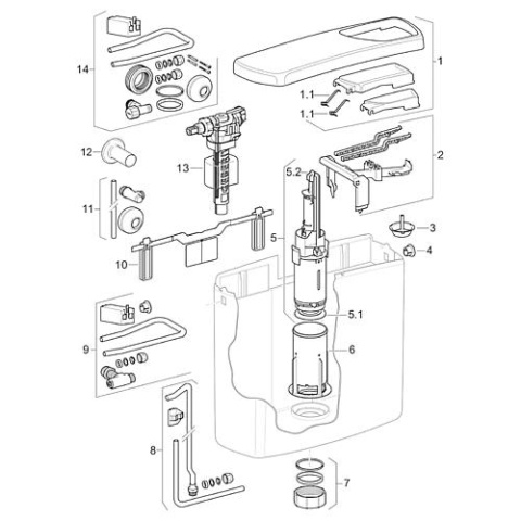 GEBERIT tapón blanco para cisterna AP 140 PU 2 piezas NUEVO