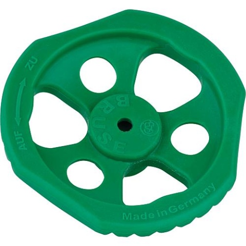 Volantino BRUSE D=65mm, SW7 a DN25 (1"") parti superiori colore: verde NUOVO