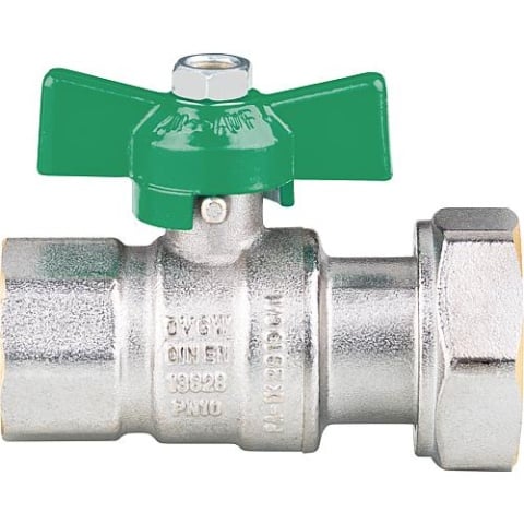 HSE Válvula de bola para agua potable rosca interior DN20(3/4)xÜWM DN25 (1) Latón cromado, cert. NUEVO