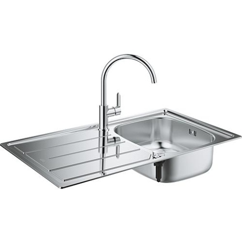 GROHE Fregaderos Bundle Bau fregadero de acero inoxidable K200 + mezclador de fregadero Bau Edge 93 001 99 NUEVO