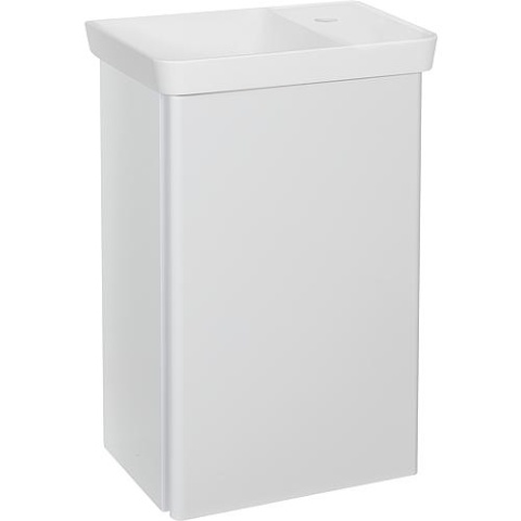 Evenes mobili da bagno Suri 2 unità di vanità + lavabo bianco hgl. Maniglia bianca, A:destra, W:sinistra 1 porta scardinata, 440x69 NUOVO