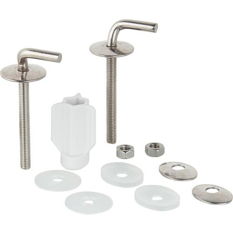 Charnière de WC Hamberger Sanitary Haro 0302W acier inoxydable, SolidFix, réglage en 2 points 407606 NOUVEAU