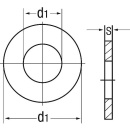 Kotflügelscheibe verzinkt Abm. 5,3 x 30 x 1,25 mm VPE = 100 Stück 4001796323355 NEU