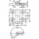 Charnières Kipp, gauche, plastique A1 20 mm, A2 20 mm 1 pièce K0434.1352020 NEUF