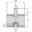 POMPA GUMOWA TYP B 20 x 20 mm, męska M 6 x 15 mm, żeńska...