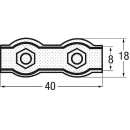 Abrazadera de cuerda Dolezych Duplex con 2 tornillos, galvanizada, Ø de cuerda máximo: 4 mm NUEVO