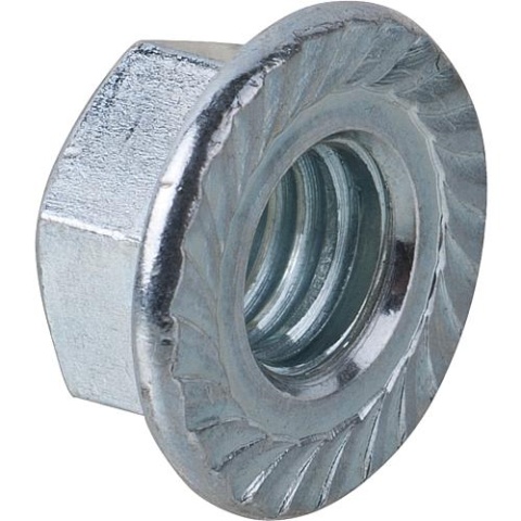 Tuercas hexagonales con dientes de bloqueo M 5, galvanizadas (similar a DIN 6923) / PU 1.000 unidades 4001796870385 NUEVO