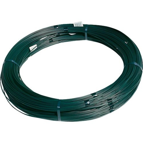 Steel wire plastic coated, green 2.0 mm a 100 running meters NEW