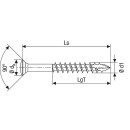 Vite a testa bombata SPAX in acciaio inox A2 filettatura parziale T - STAR Plus ø 4,0 x 45 mm, PU 100 pezzi 4003530184321 NUOVO