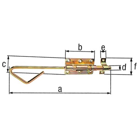 Boutbout met lus, 320x58mm, geel gegalvaniseerd 129149 NIEUW