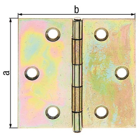 Charnière, 51x51x0,75mm galvanisé jaune 345983 NOUVEAU