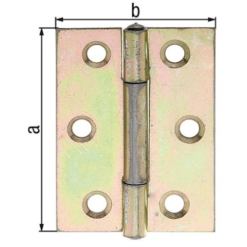 Scharnier, 51x37x1mm gelb verzinkt 345884 NEU