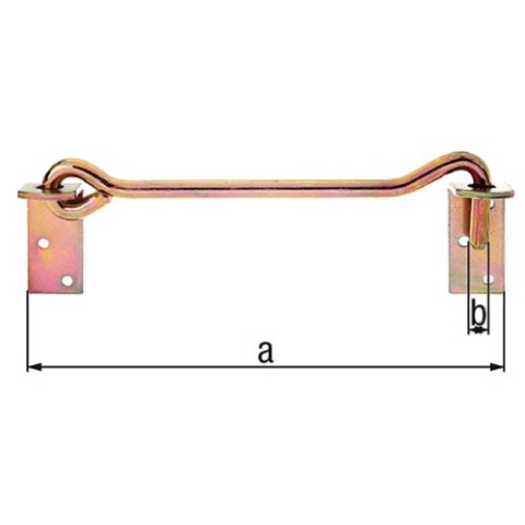 Sturmhaken mit Gegenplatte zum Anschrauben,200 mm, ø 8 mm, Gelb verzinkt 209209 NEU