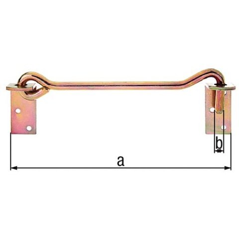 Sturmhaken mit Gegenplatte zum Anschrauben, 280 mm, ø 12 mm, Gelb verzinkt 209216 NEU