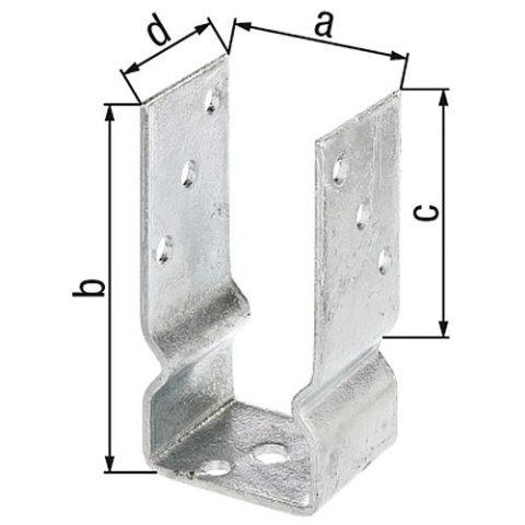 Wspornik słupka w kształcie litery U, typ 451, 71x150mm, cynkowany ogniowo 217600 NOWOŚĆ