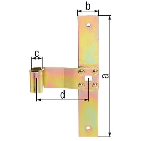 Bisagra central de persiana recta, 200 mm, Ø 13 mm, galvanizada 313548 NUEVO