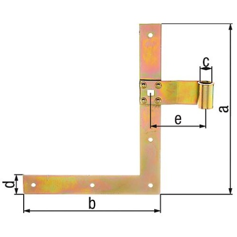 Bisagra angular de persiana, recta, abajo a la izquierda+arriba a la derecha, 250mm ø=13mm, galvanizada, capa gruesa pasivada. 313319 NUEVO