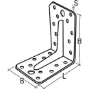 Angle connector galvanised with rib, 100x100x90mm,...