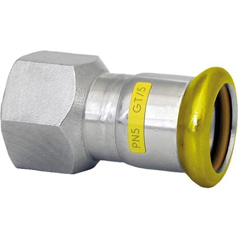 Eurotubi stainless steel press fitting gas transition piece, 22 x 3/4 (i/IG) M contour NEW