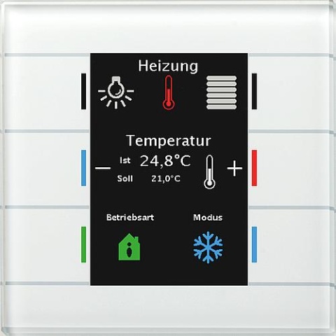 MDT Pulsador de cristal II Smart MDT con sensor de temperatura, blanco A x A: 92x92mm NUEVO