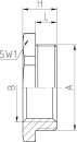 WKK Reducción de material de fijación métrica AG M16 x IG M12 PU = 100 unidades NUEVO