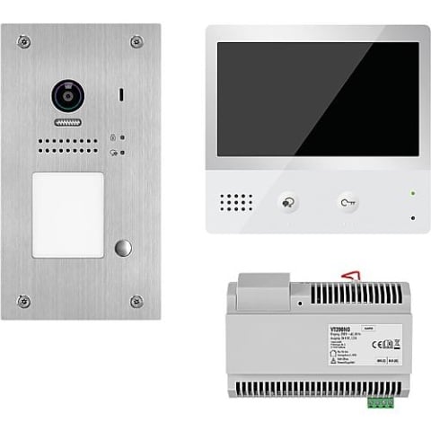 Indexa video door intercom system VT200 flush-mounted 1xdoor intercom, 1xkey 1xtouch indoor station+power supply unit *KB* NEW