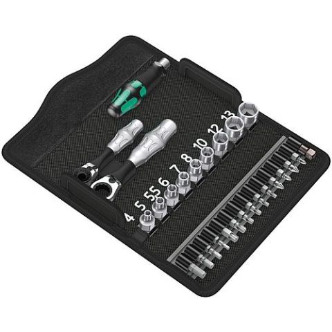 Set di chiavi a bussola Wera 28 pezzi 1/4" Zyklop Mini NUOVO