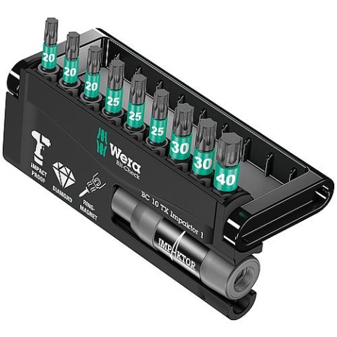 Wera Bit Set WERA Bit-Check Impactor 1 10-piece Inside TORX® with Impactor Holder NEW