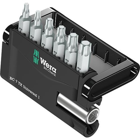 Wera bitset WERA Bit-Check Universal 1 7-delig TX met universele houder NIEUW