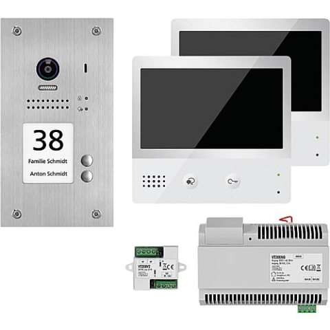 Indexa video door intercom system VT200 flush-mounted 1xdoor intercom, 2xkey 2xtouch indoor station *KB* NEW