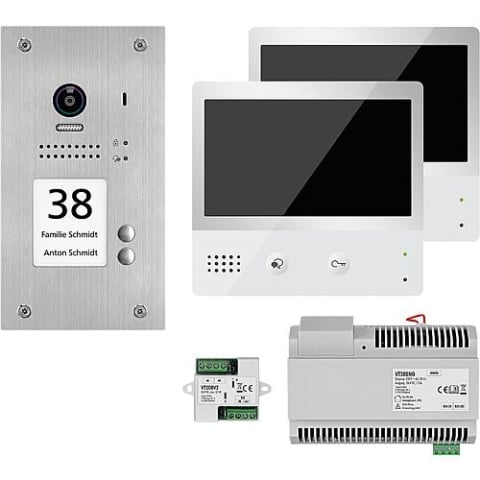 Indexa video door intercom system VT200 flush-mounted 1xdoor intercom, 2xkey 2xtouch comfort indoor station *KB* NEW