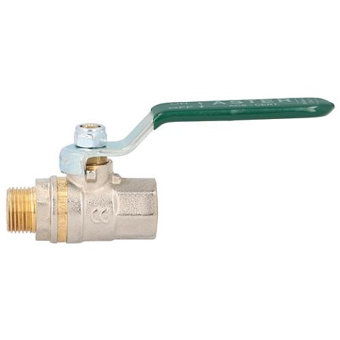 EFFEBI brass ball valve ASTER AG/IG 3/4" DVGW-certified with green steel lever NEW