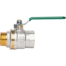 EFFEBI brass ball valve ASTER AG/IG 3/4" DVGW-certified with green steel lever NEW