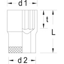 GEDORE nasadka sześciokątna 3/8", krótka, SW 6.0mm długość 28mm NOWOŚĆ