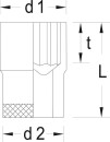 GEDORE doppen GEDORE 1/2" inbus, kort, SW 12,0mm lengte 38mm NIEUW