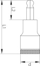 GEDORE końcówka wkrętakowa GEDORE 1/2" gniazdo sześciokątne z końcówką kulistą SW 14.0mm długość 60mm NOWOŚĆ