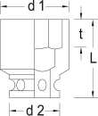 Schroevendraaierbit GEDORE 1", zeskant, lang, SW 24 lengte 100mm NIEUW