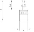 GEDORE końcówka wkrętakowa GEDORE 1/4" gniazdo sześciokątne z końcówką kulistą SW 5mm, długość 14,5mm NOWOŚĆ