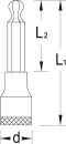 GEDORE końcówka wkrętakowa GEDORE 3/8" gniazdo sześciokątne z końcówką kulistą SW 4mm, długość 132mm NOWOŚĆ