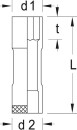 GEDORE doppen GEDORE 1/2" zeskant, metrisch, SW 12,0mm lengte 77mm NIEUW